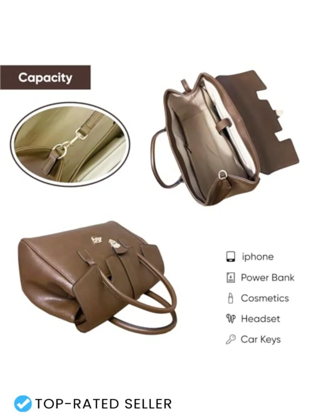 Large Slouchy Hobo Satchel Purse, Full Grain Leather, Top Handle, Spacious